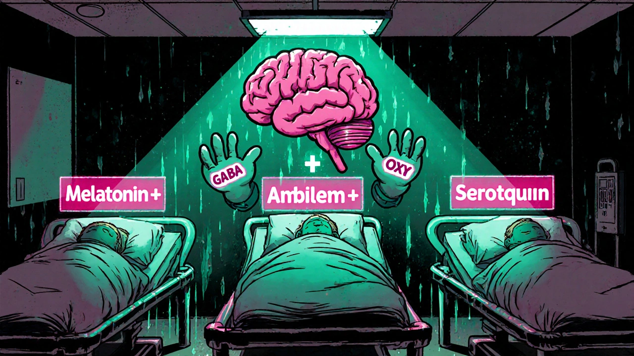 Three unconscious patients in an ER with glowing labels, a crushed breathing mask above them, and a distorted brain.